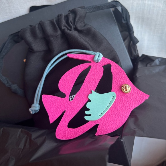 Versace Accessories - New Versace Fish Bag Charm In Pink